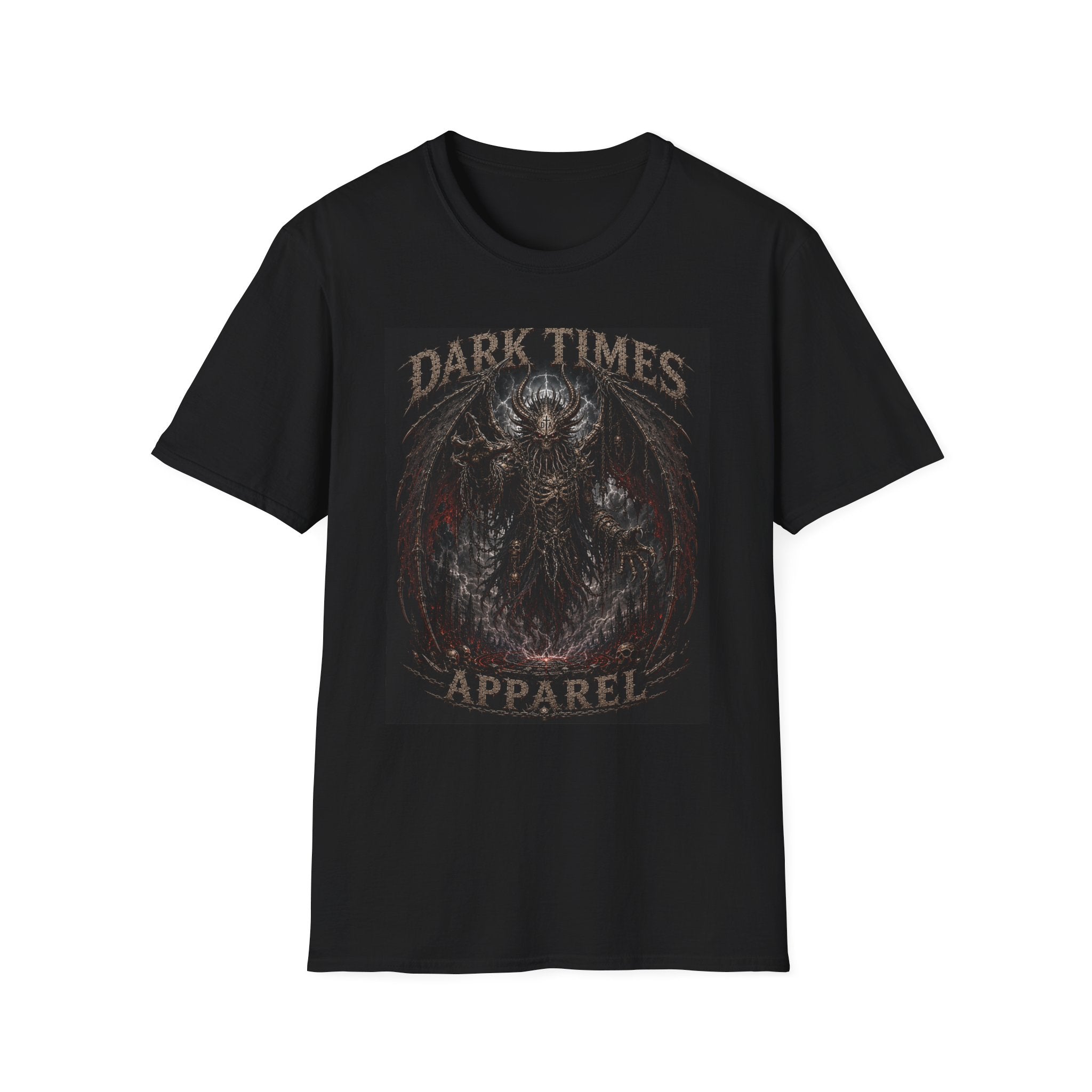 Dark Times Graphic T-Shirt — Gothic Demon Skull Band Tee