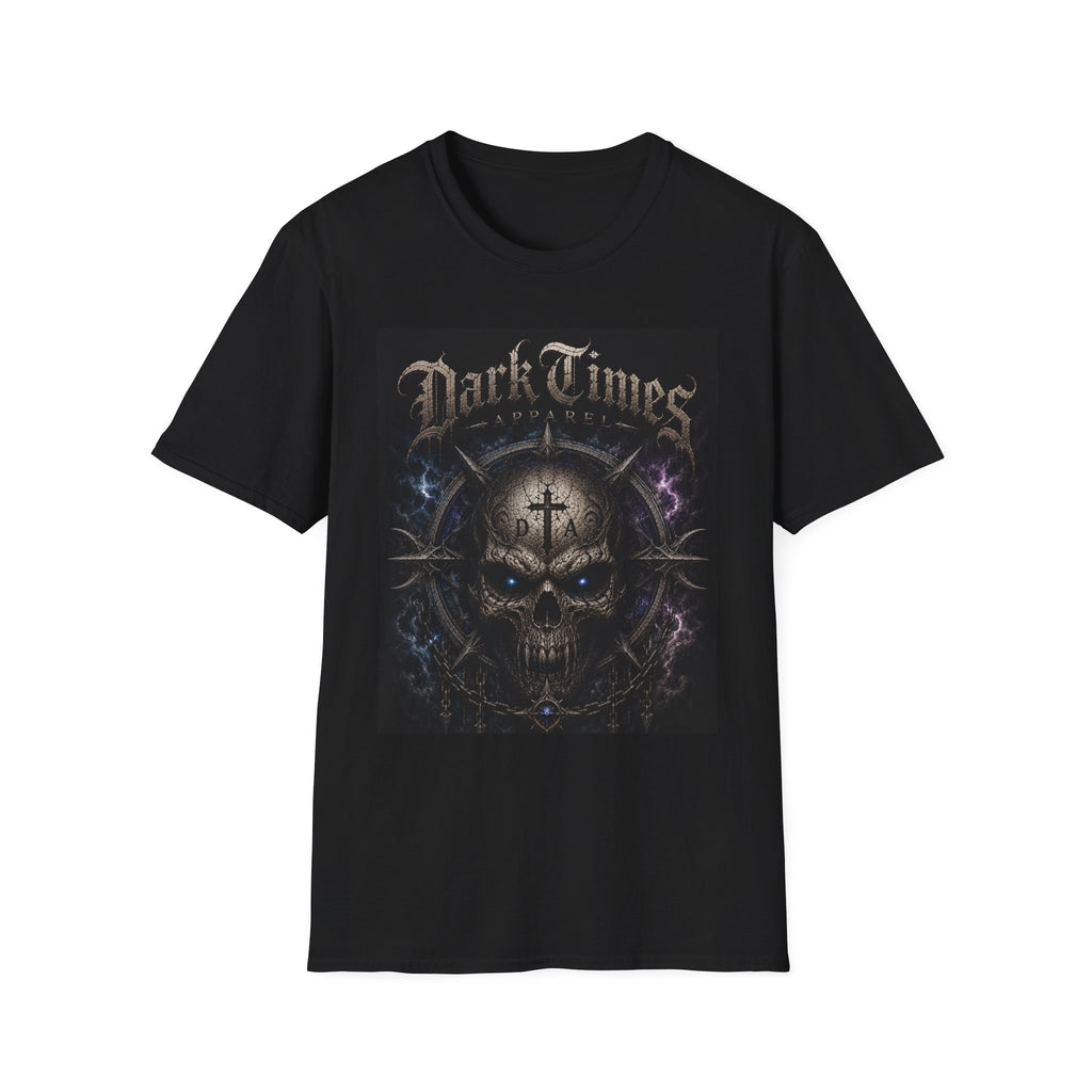 Skull Cross Graphic T‑Shirt — “Dark Times” Gothic Band Tee