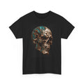 Skull Graphic Tee — Distressed Bronze Skull Front, DarkTimes Apparel Back
