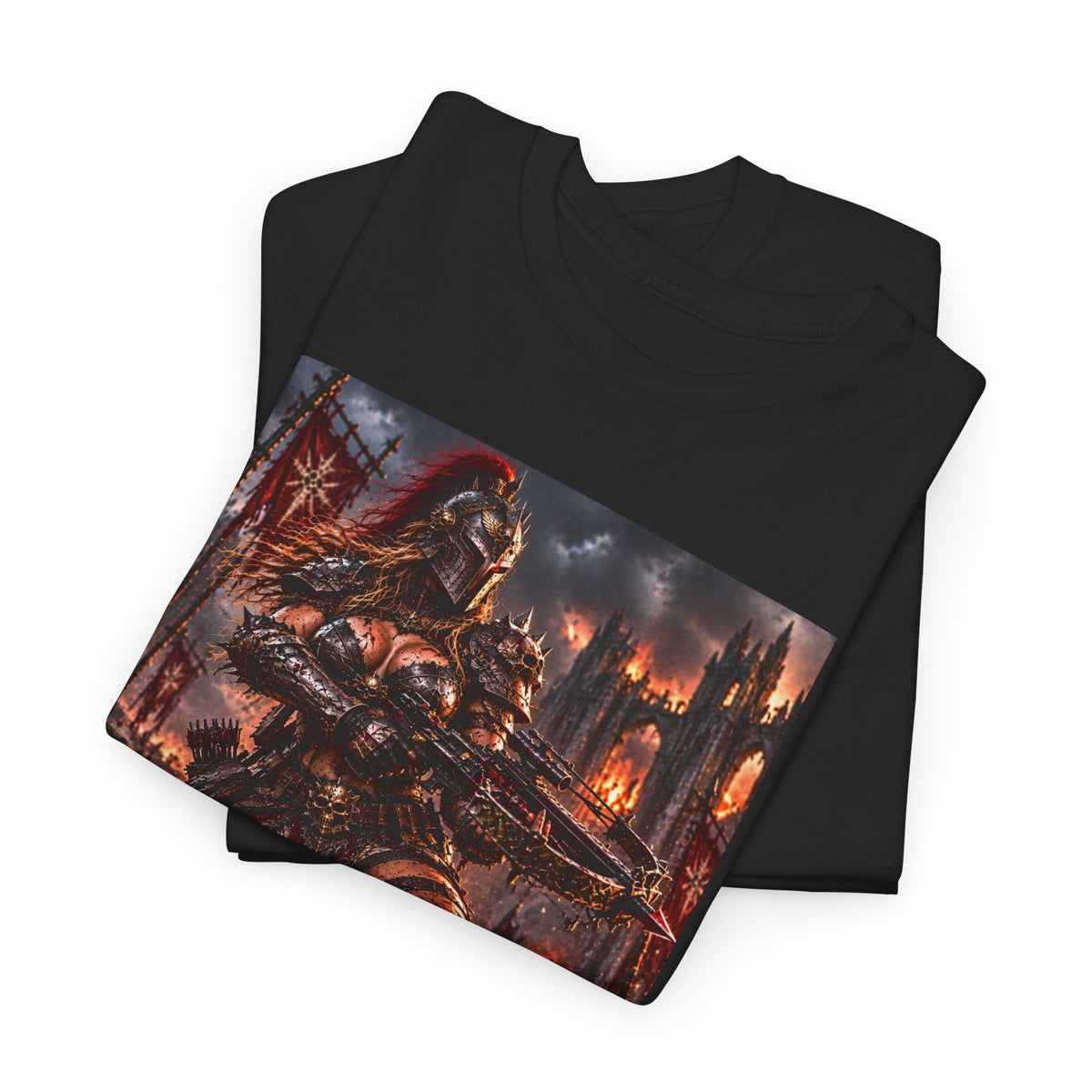 Dark Warrior Graphic Tee — Gothic Battle Knight T-Shirt