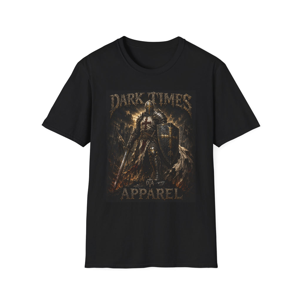 Dark Times Knight T-Shirt — Gothic Medieval Armor Graphic Tee