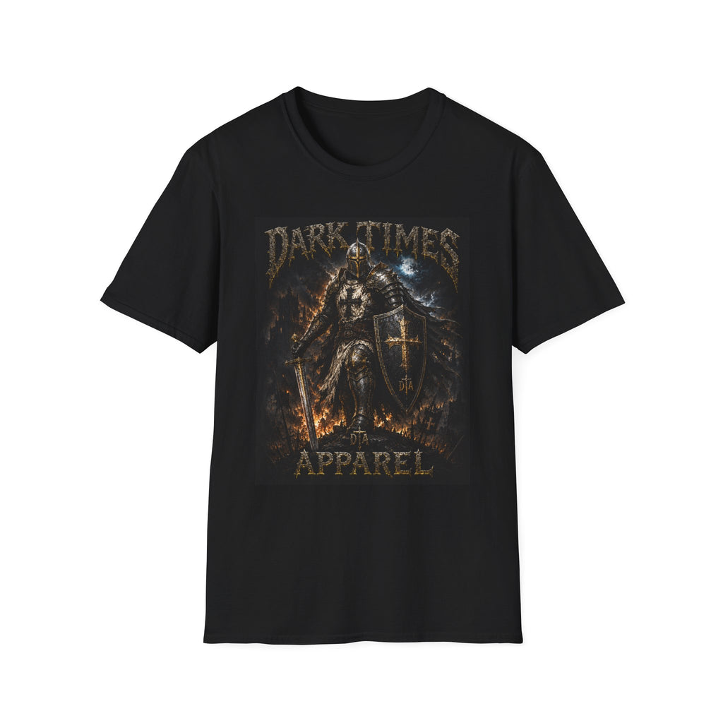 Dark Times Knight T-Shirt — Gothic Medieval Armor Graphic Tee