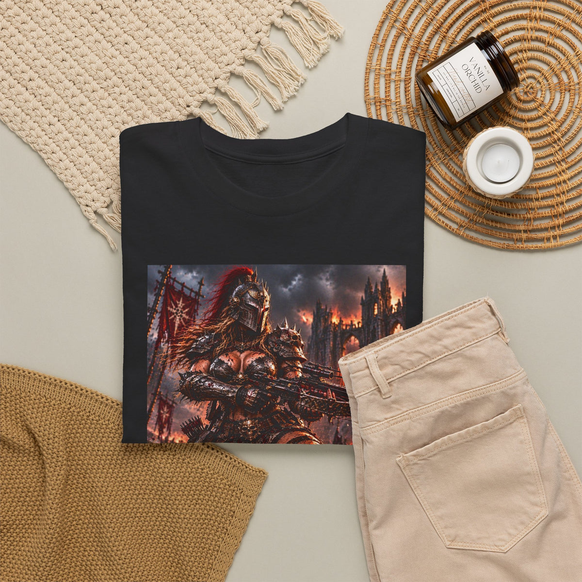 Dark Warrior Graphic Tee — Gothic Battle Knight T-Shirt