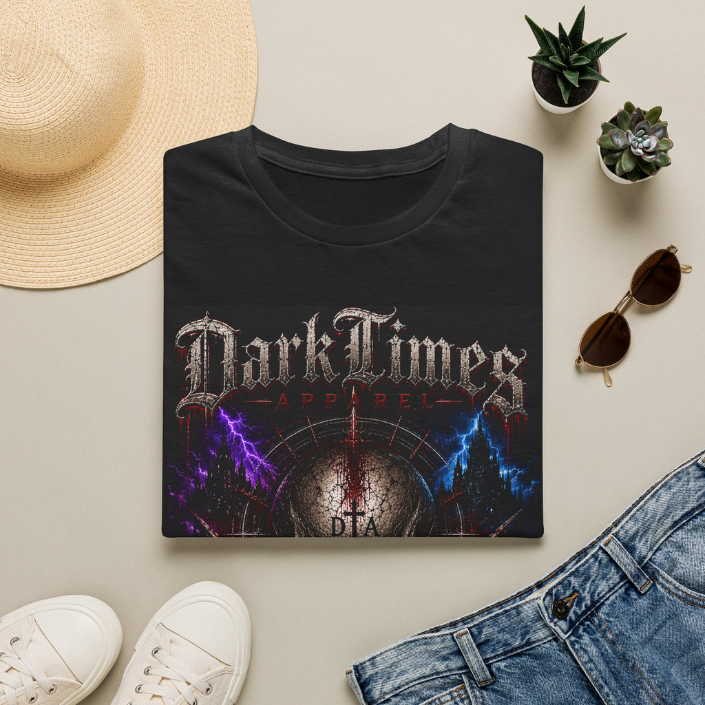 Dark Times Skull Tee — Gothic Electric Lightning Rock T-Shirt