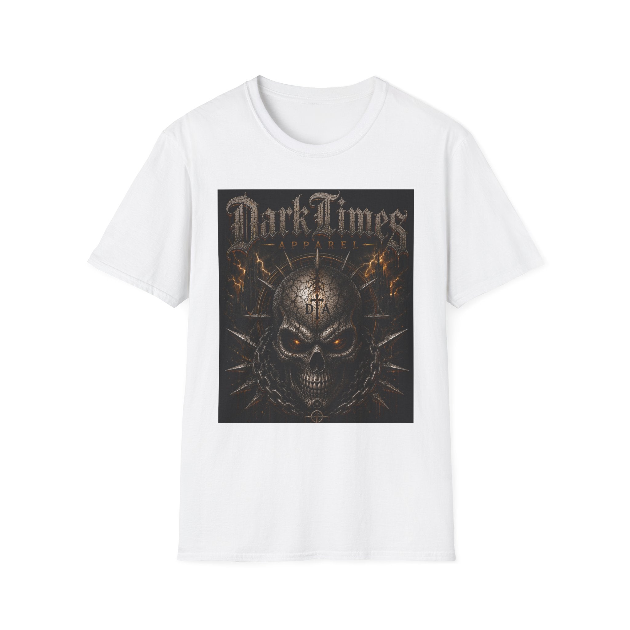 Dark Times Skull Graphic T-Shirt — Gothic Metal Band Style Tee
