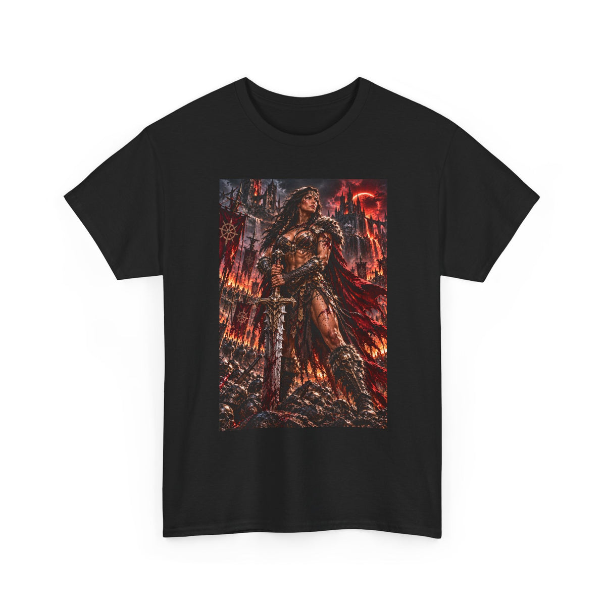 Warrior Goddess Graphic Tee — Dark Times Apparel Metal Fantasy T-Shirt