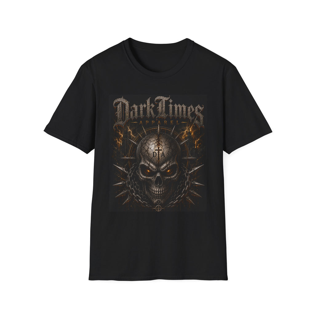 Dark Times Skull Graphic T-Shirt — Gothic Metal Band Style Tee