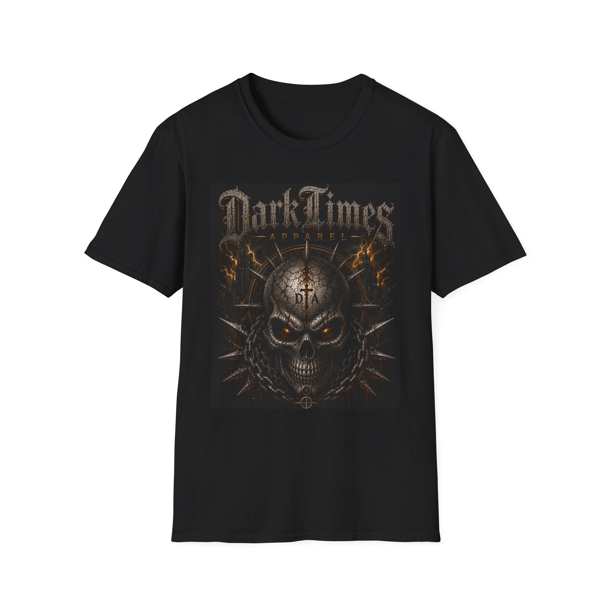 Dark Times Skull Graphic T-Shirt — Gothic Metal Band Style Tee