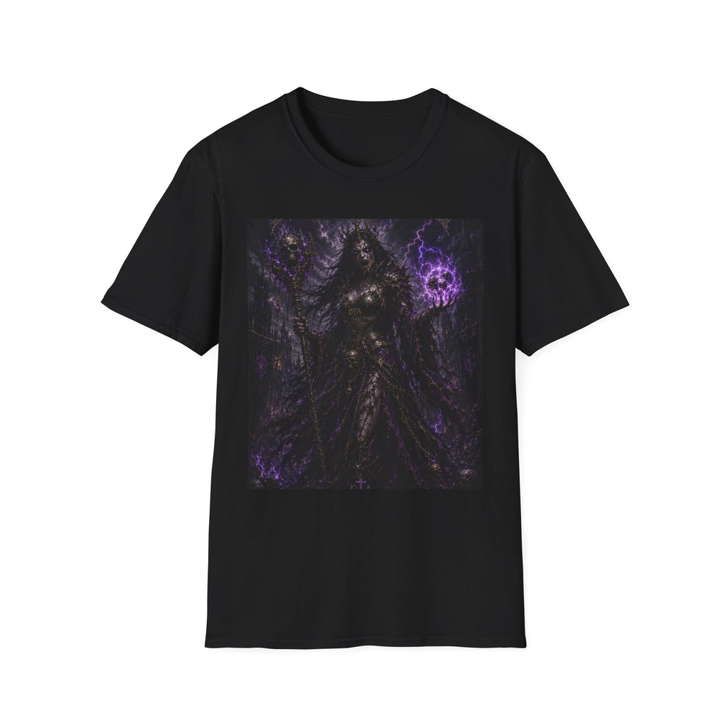 Dark Sorceress T-Shirt — Gothic Witch Mage with Purple Orb