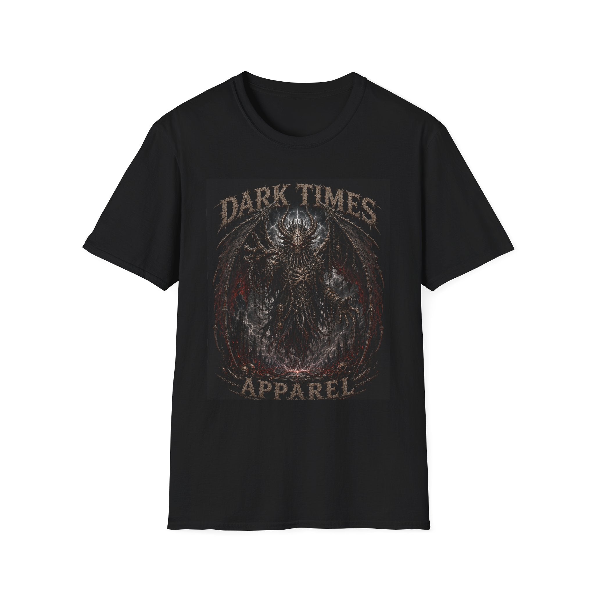 Dark Times Graphic T-Shirt — Gothic Demon Illustration