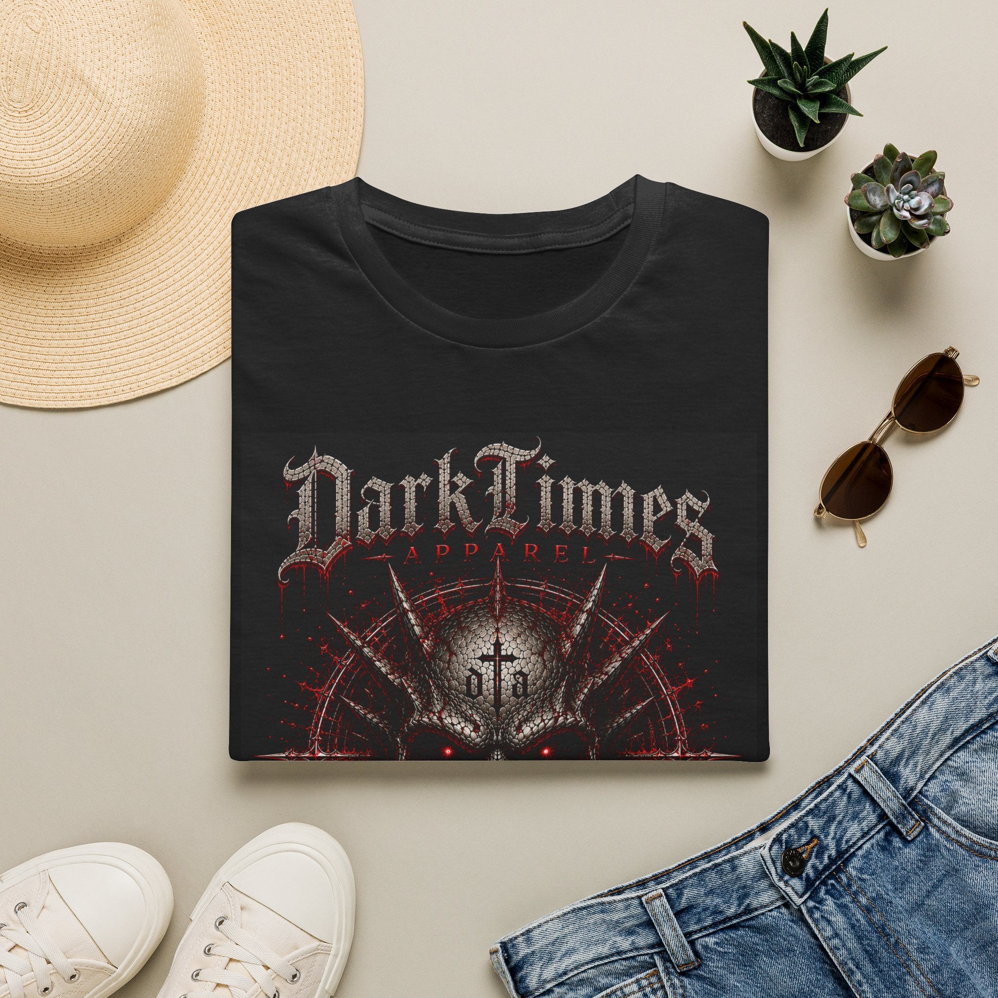 Dark Times Skull Tee — Gothic Heavy Metal Band Shirt