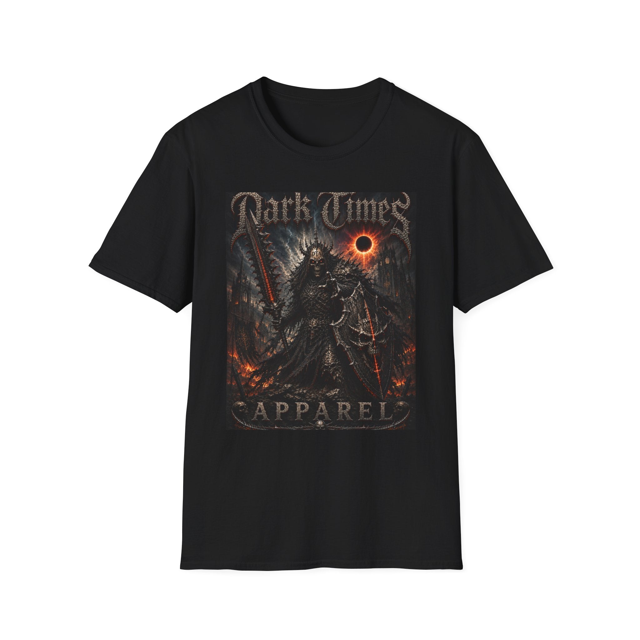 Dark Times Graphic T-Shirt — Gothic Eclipse Metal Band Style Tee