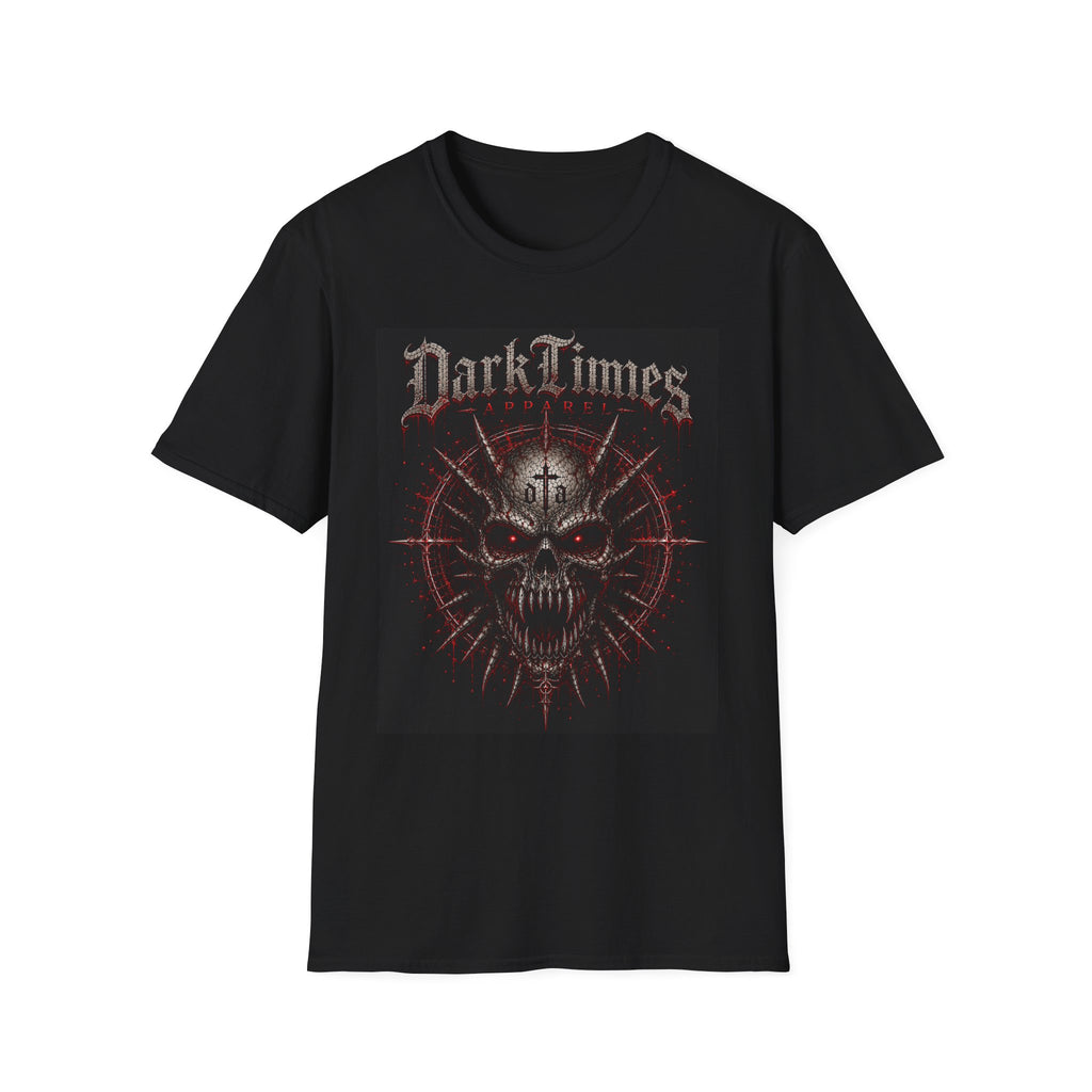 Dark Times Skull Tee — Gothic Heavy Metal Band Shirt