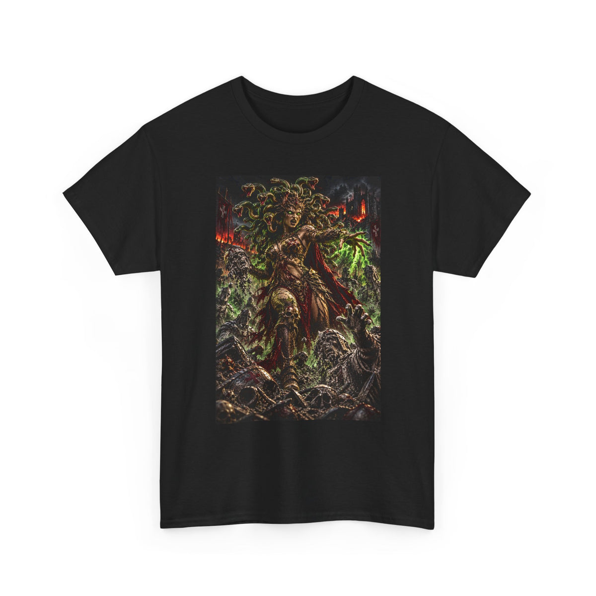 Graphic Metal Tee — Medusa Rising Design (Dark Times Apparel)