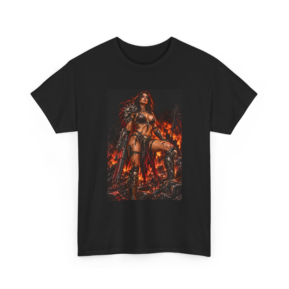 Dark Fantasy Demoness Graphic Tee — 'Dark Times Apparel' Back Logo