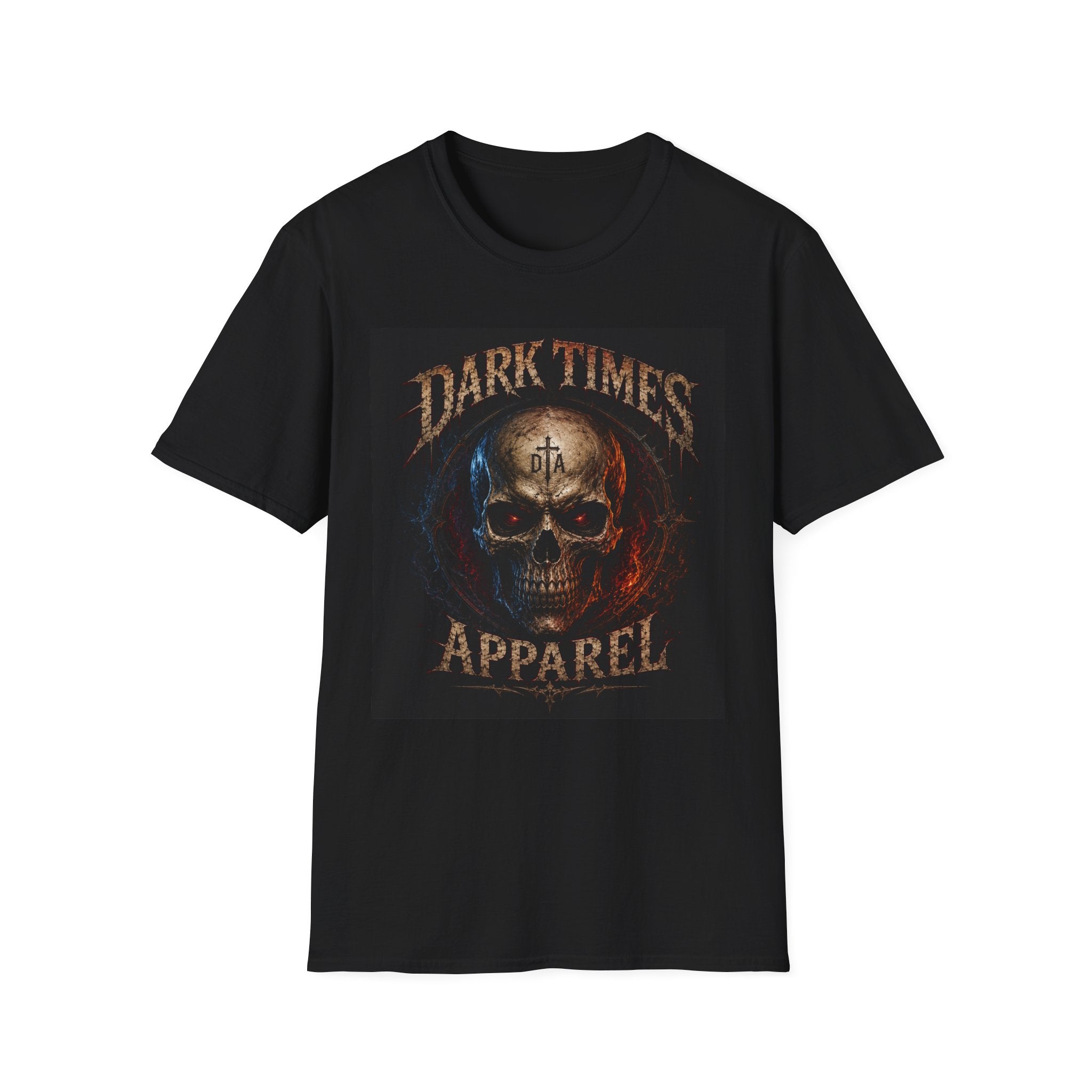 Dark Times Skull T-Shirt – Gothic 'Dark Times Apparel' Graphic Tee