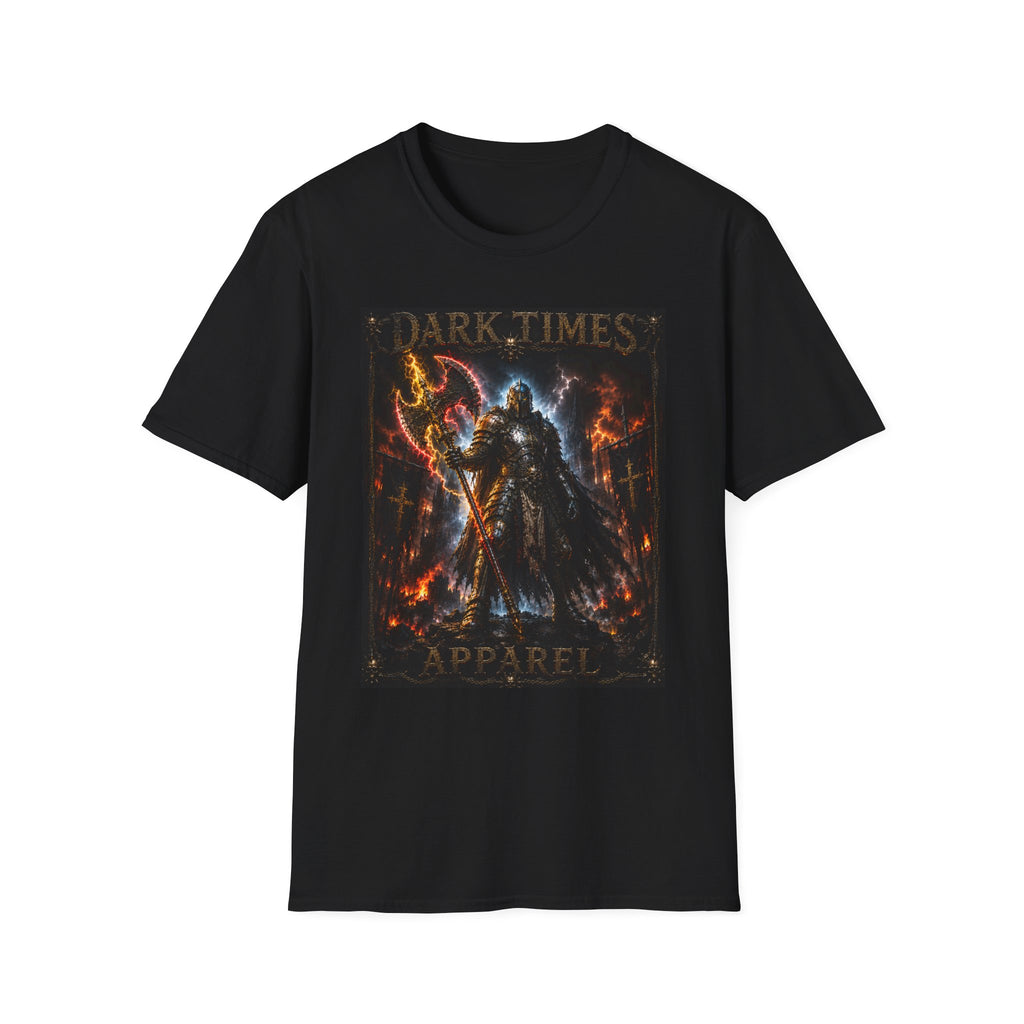 Dark Times Knight T-Shirt — Gothic Fantasy Warrior Graphic Tee