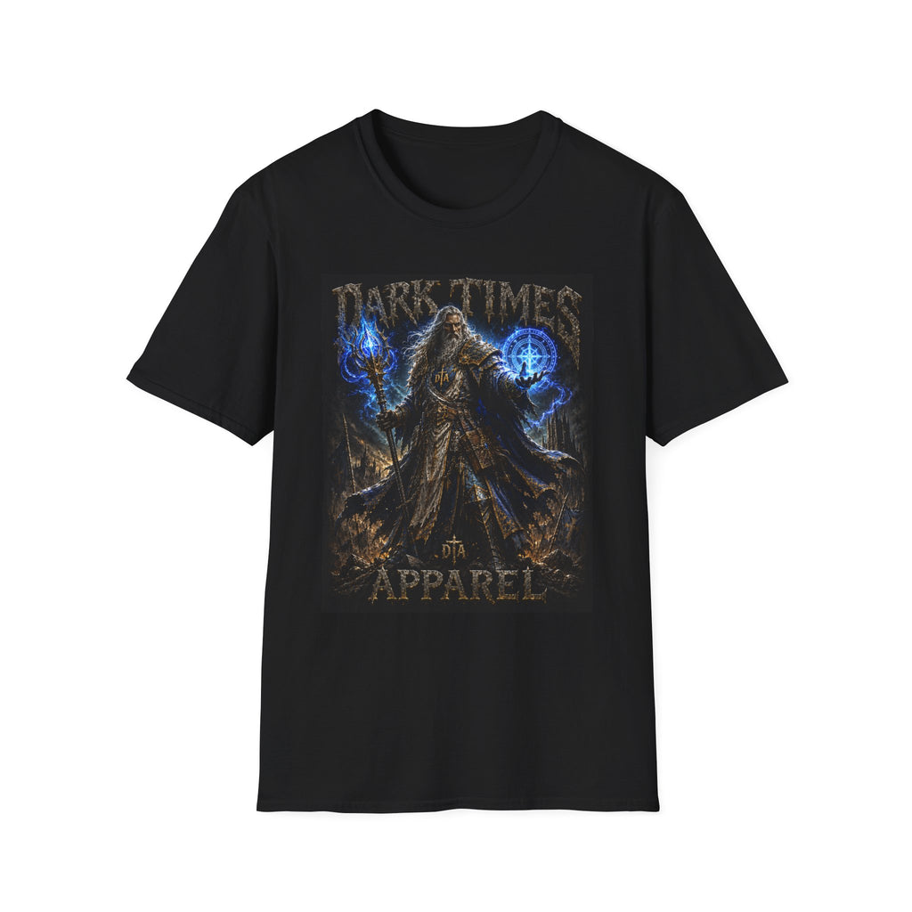 Dark Times Mage T-Shirt — Mystic Wizard Lightning Graphic Tee