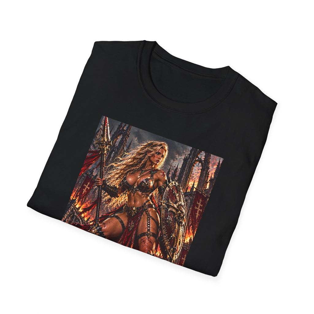 female warrior shield and spear