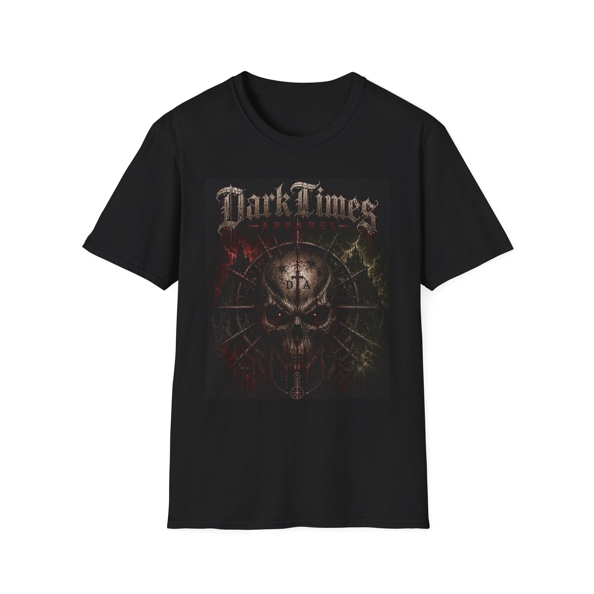 T-Shirt — "Dark Times" Skull Graphic Tee (Gothic Metal Band Vibe)