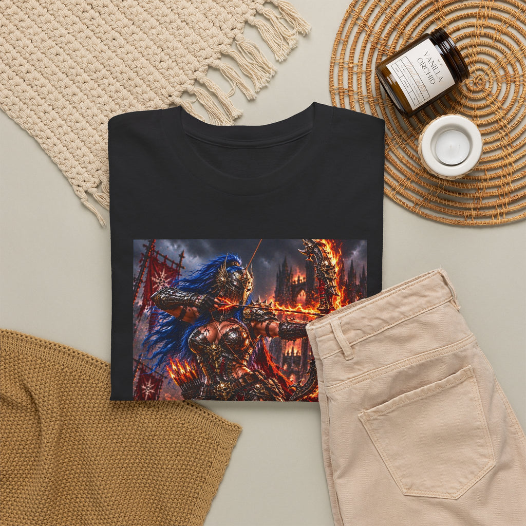 Dark Fantasy Warrior T-Shirt — Apocalyptic Battle Graphic Tee