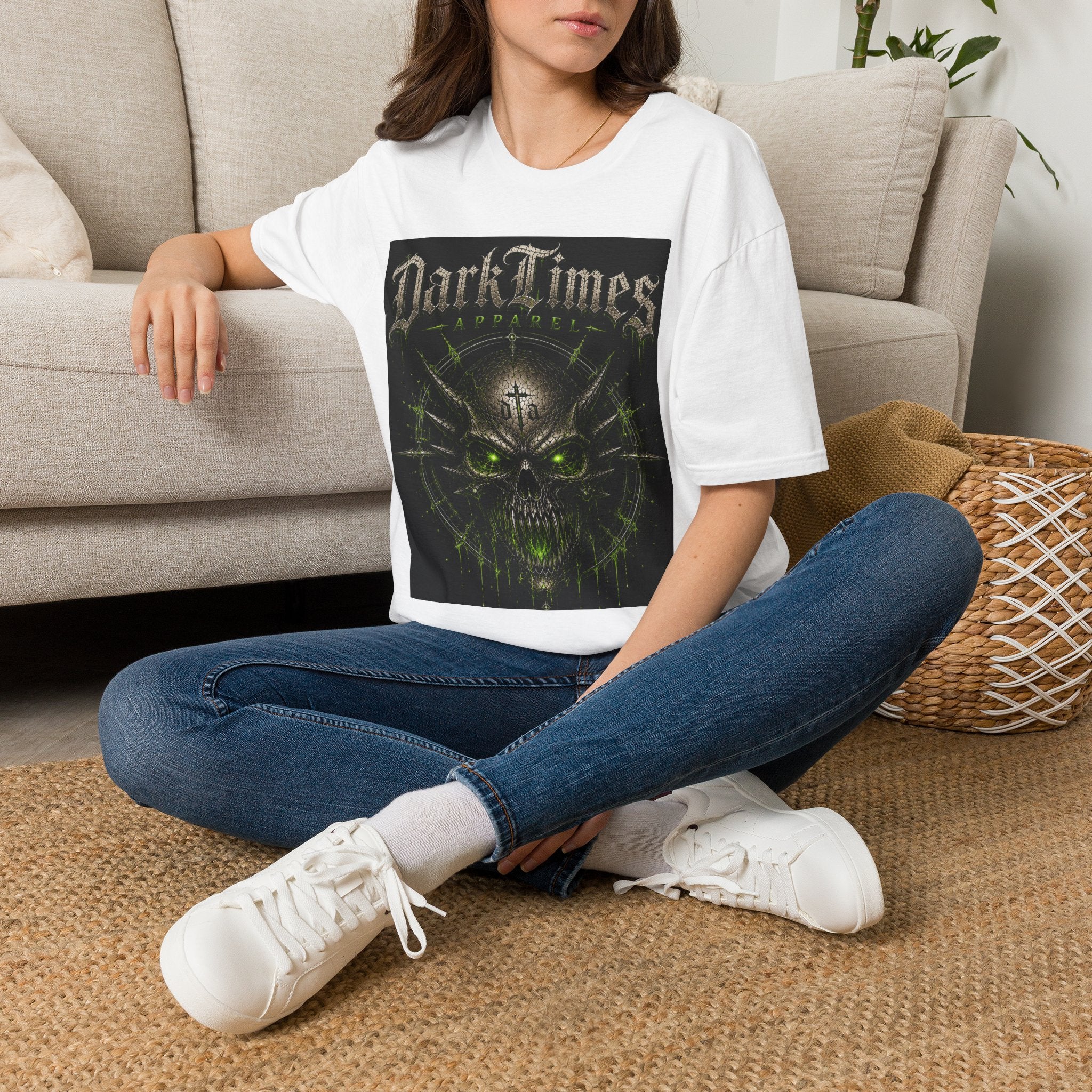 T-Shirt — "Dark Times" Gothic Skull Graphic Tee