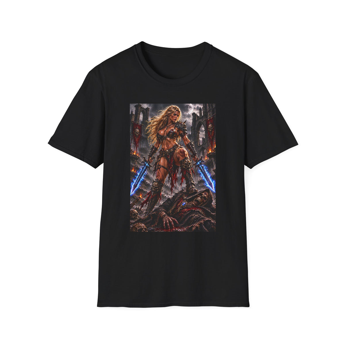 Dark Times Apparel Fantasy Warrior Graphic T-Shirt