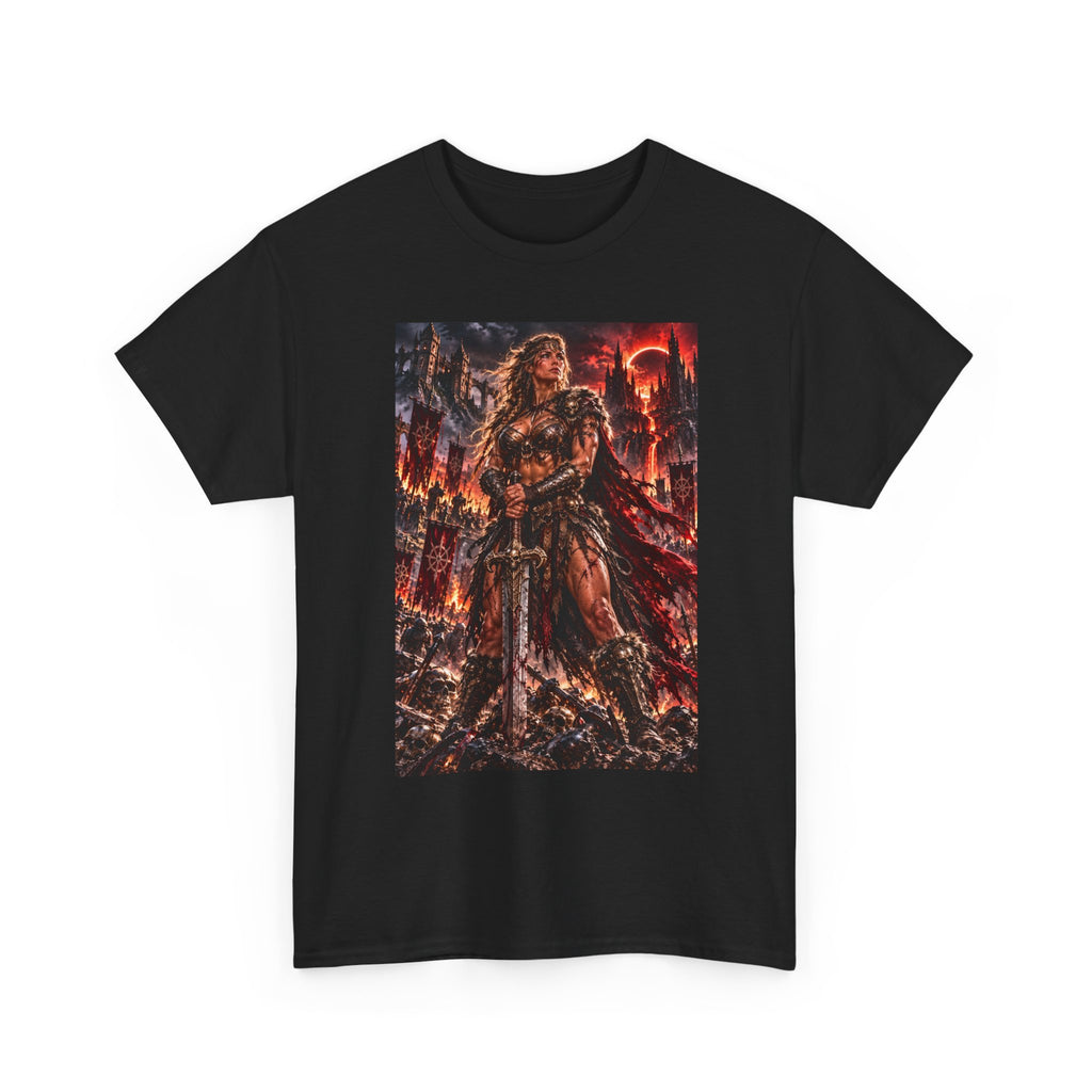 Warrior Goddess Graphic Tee — Dark Times Apparel Metal Fantasy T‑Shirt