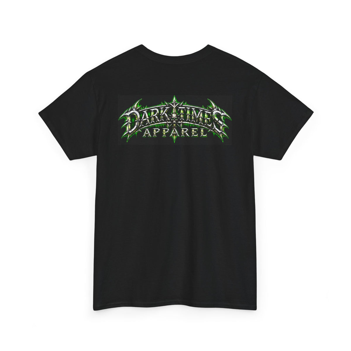 Skull Graphic Tee — Distressed Bronze Skull Front, DarkTimes Apparel Back