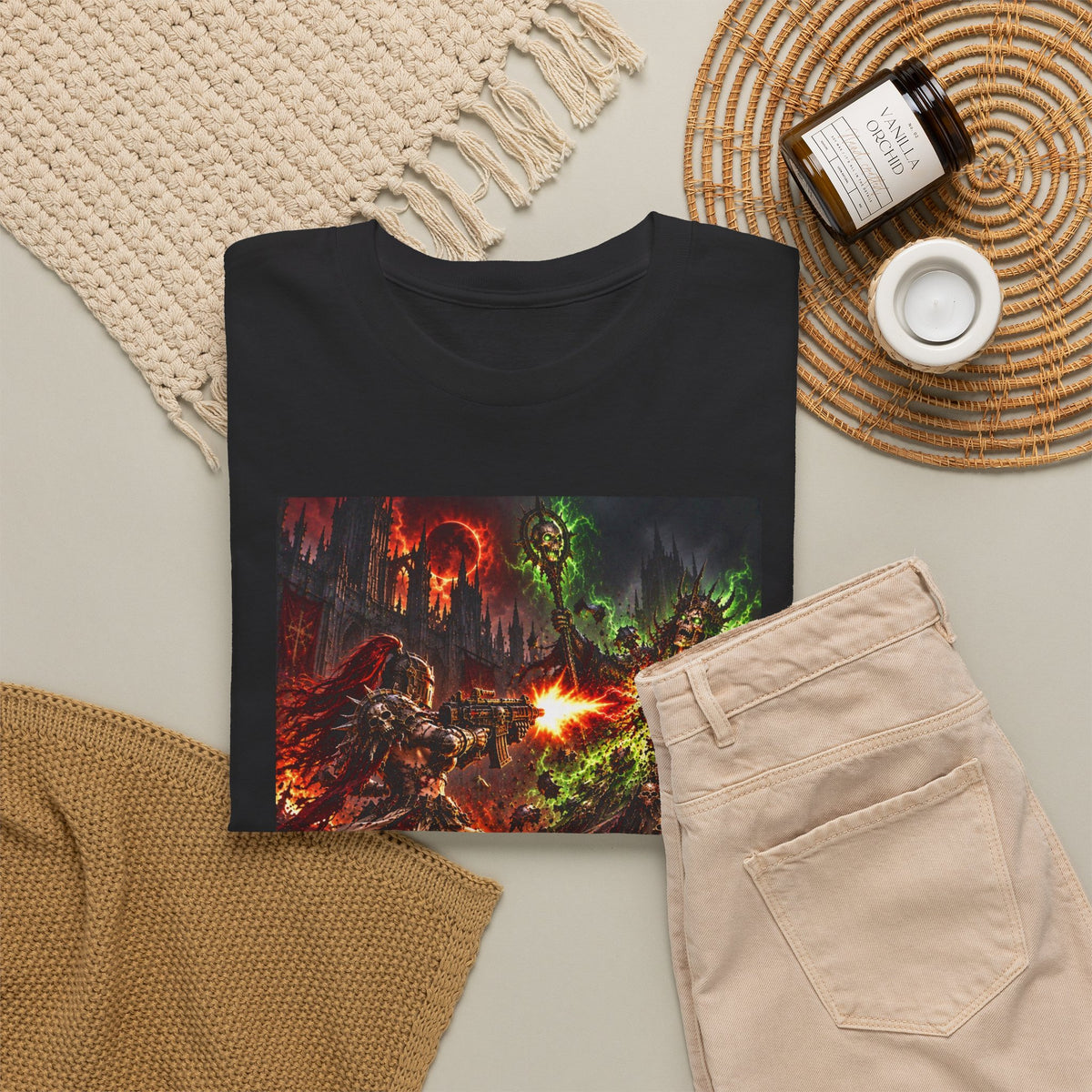 Metal Fantasy Graphic Tee — 'Dark Times Apparel' War Scene T-Shirt
